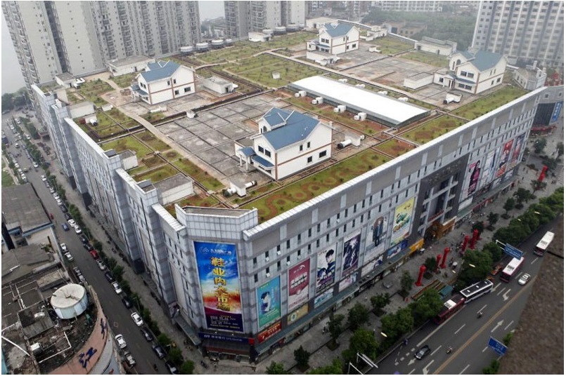 Дома в Китае строят на крышах торговых центров