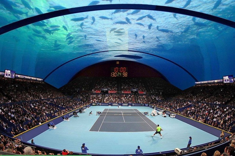 8+8 Concept Studio Proposes Underwater Tennis Court in Dubai